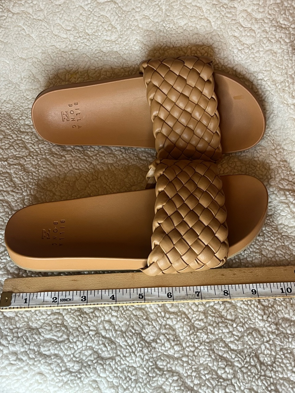 Billabong Tan Woven Slide Sandals Women’s Size 8 Braided Strap Flats - Picture 7 of 8